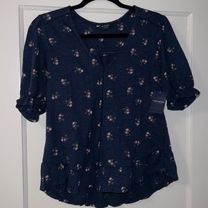 NWT - Lucky Brand Blue and Pink Floral Shirt / Top